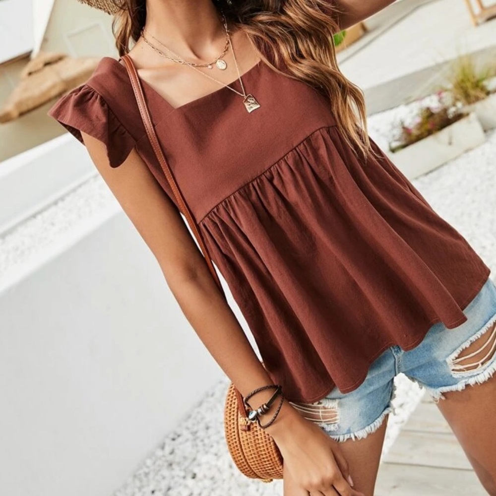 Ruffle babydoll top
